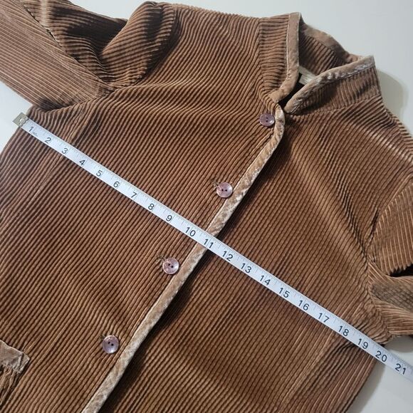 J.Jill Brown Velvet Trim Corduroy Long Blazer Jacket - Picture 4 of 15